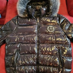 George V Black Puffer Coat